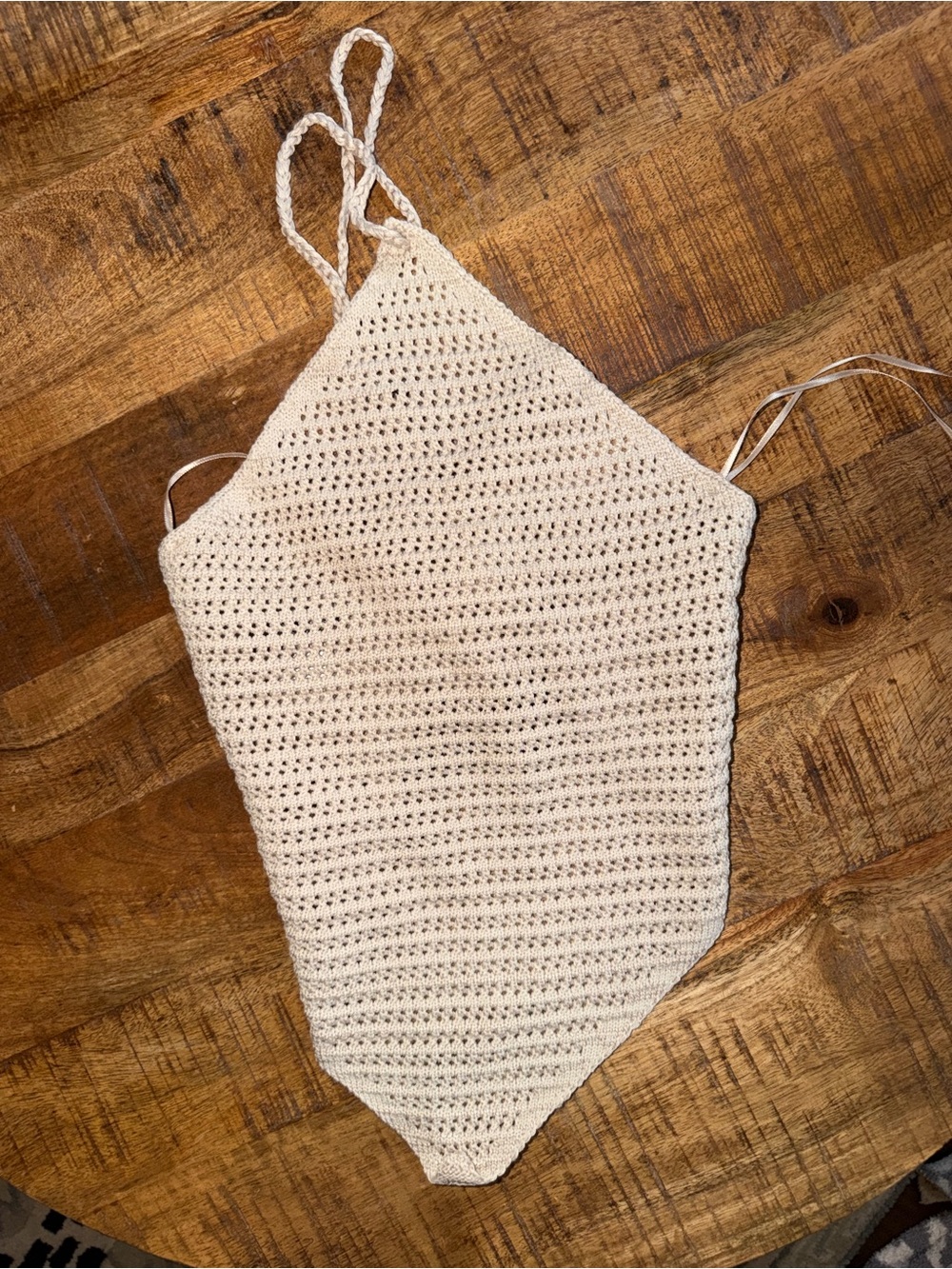 Windsor Cream Crochet Crop Halter Top